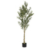 Arya Modern Faux Olive Tree | Realistic Leaves | Green Poly Silk 71"