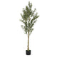 Arya Modern Faux Olive Tree | Realistic Leaves | Green Poly Silk 71"