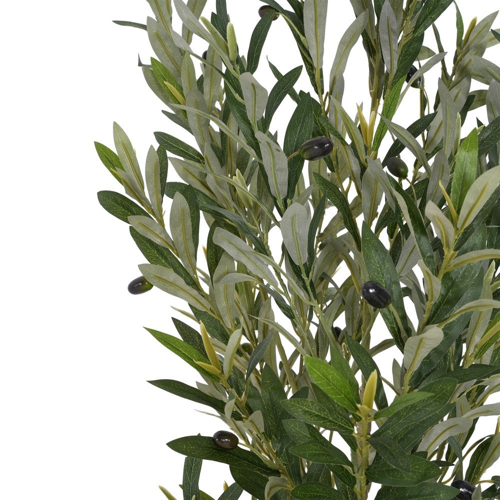 Arya Modern Faux Olive Tree | Realistic Leaves | Green Poly Silk 71"