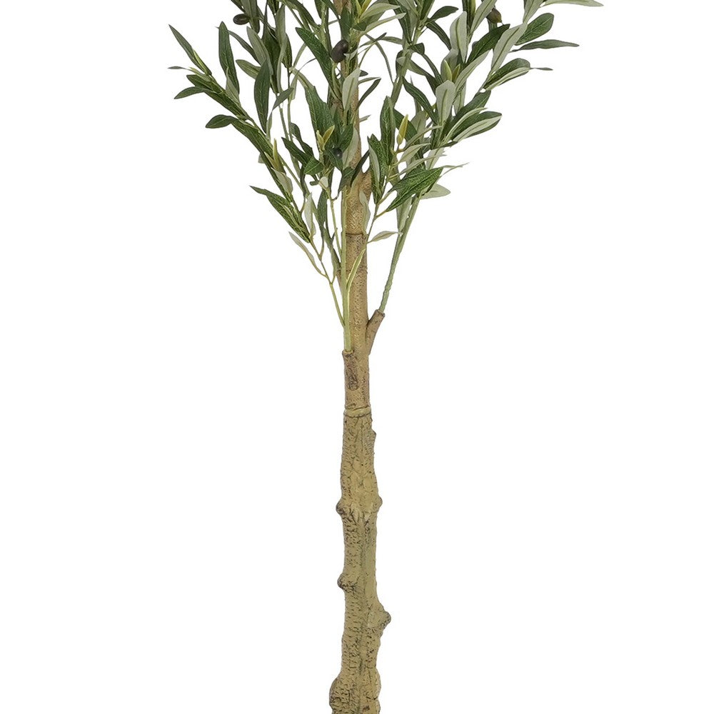 Arya Modern Faux Olive Tree | Realistic Leaves | Green Poly Silk 71"