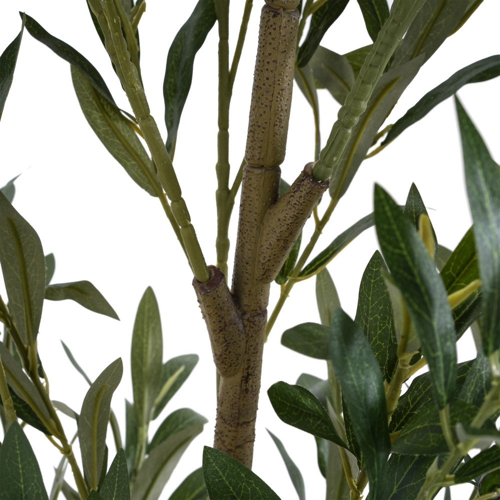 Arya Modern Faux Olive Tree | Realistic Leaves | Green Poly Silk 71"