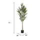 Arya Modern Faux Olive Tree | Realistic Leaves | Green Poly Silk 71"