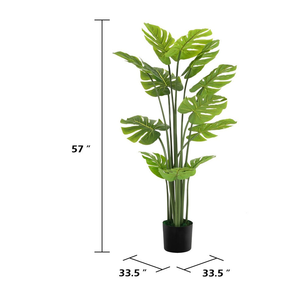 Xyma Artificial Monstera Deliciosa Plant | Green Poly Silk 57"