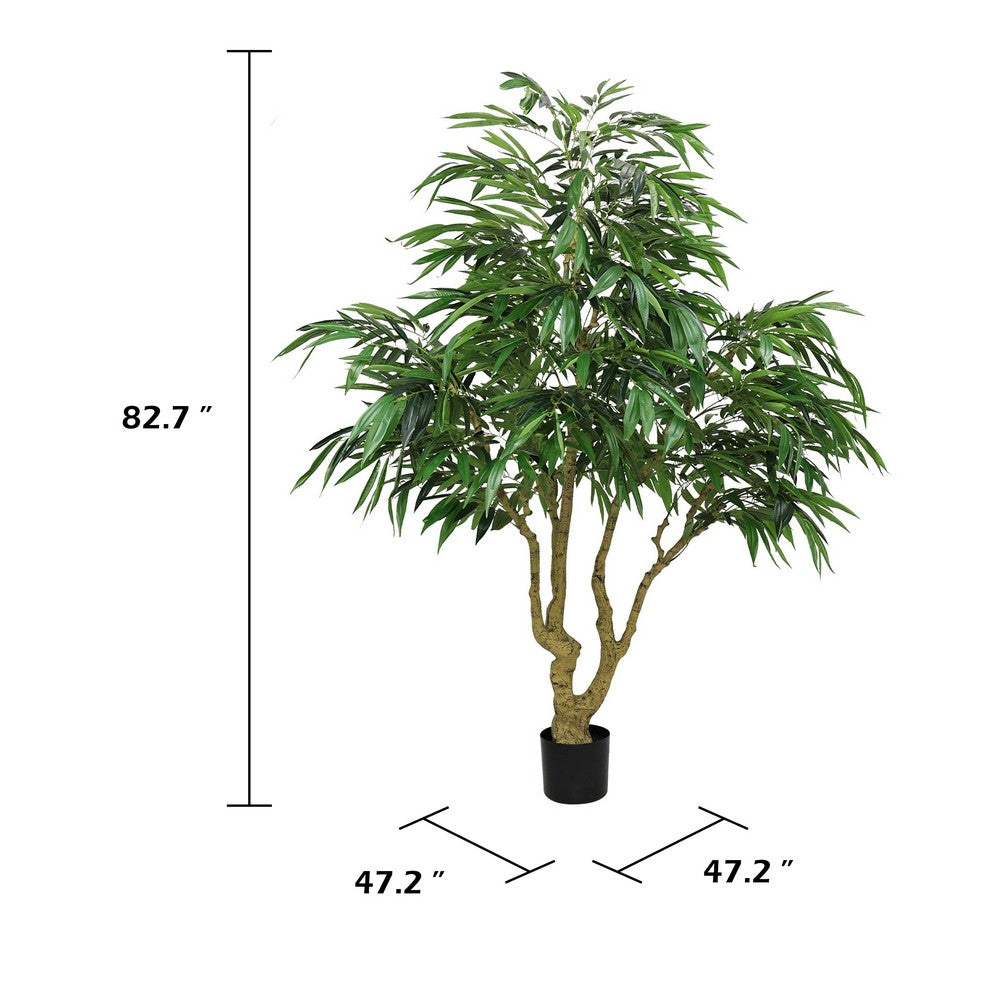 Aisha Artificial Willow Tree with ThermoPoly Silk Foliage | Green 83"