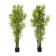Nadia Faux Bamboo Plant Set | Iron Frame | Green Poly Silk 72"