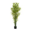 Nadia Faux Bamboo Plant Set | Iron Frame | Green Poly Silk 72"