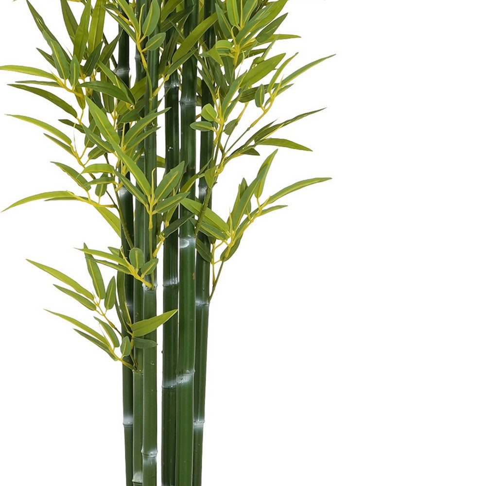 Nadia Faux Bamboo Plant Set | Iron Frame | Green Poly Silk 72"