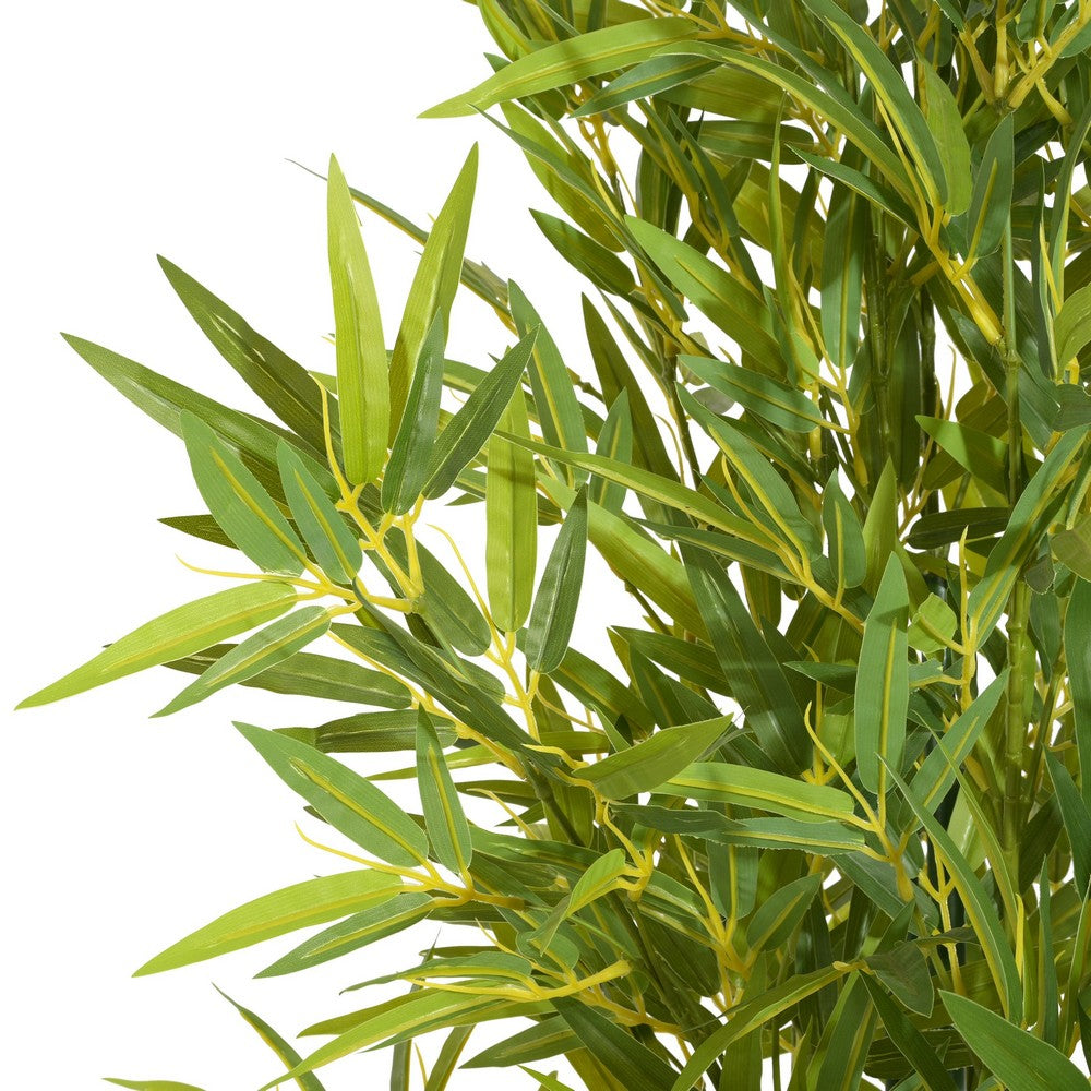Nadia Faux Bamboo Plant Set | Iron Frame | Green Poly Silk 72"