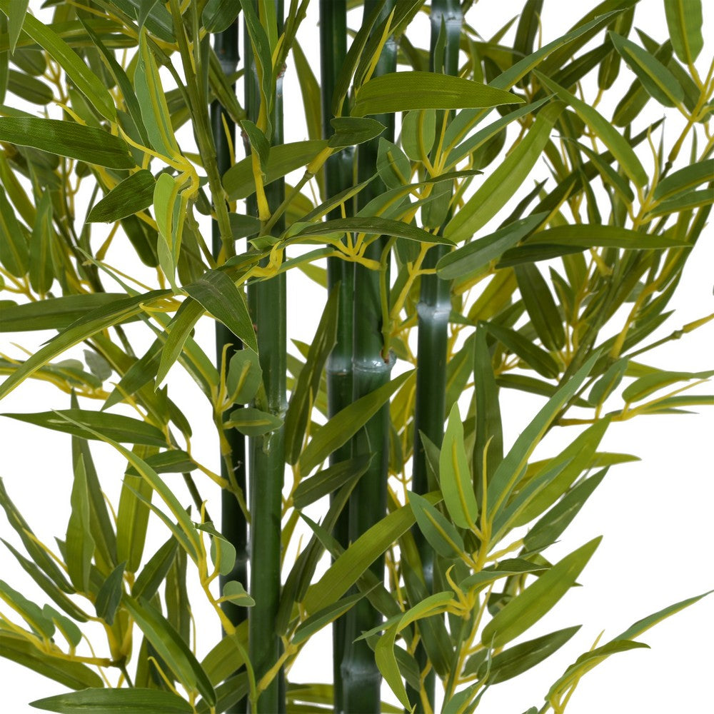 Nadia Faux Bamboo Plant Set | Iron Frame | Green Poly Silk 72"