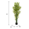 Nadia Faux Bamboo Plant Set | Iron Frame | Green Poly Silk 72"
