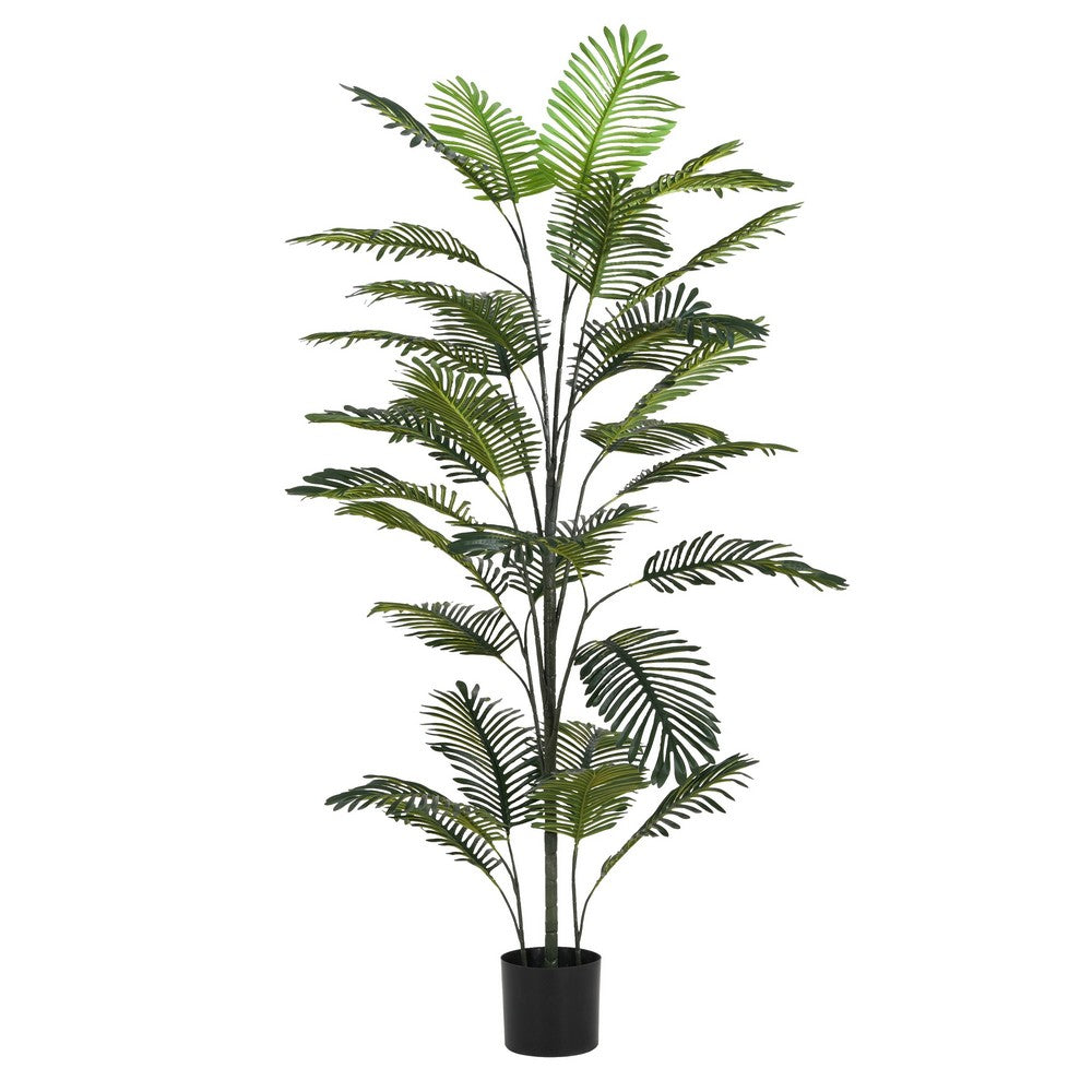 Rita Artificial Palm Tree | Black Poly Silk | Green Poly Silk 86"