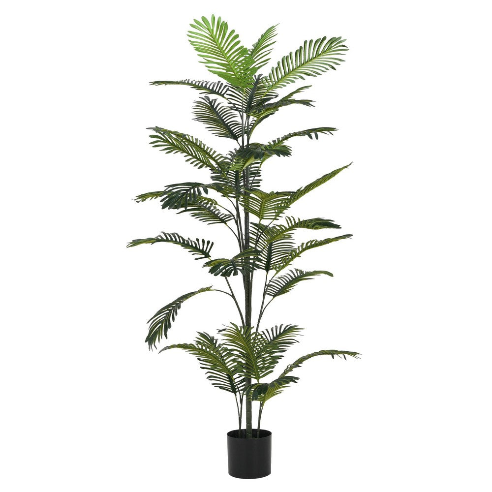 Rita Artificial Palm Tree | Black Poly Silk | Green Poly Silk 86"