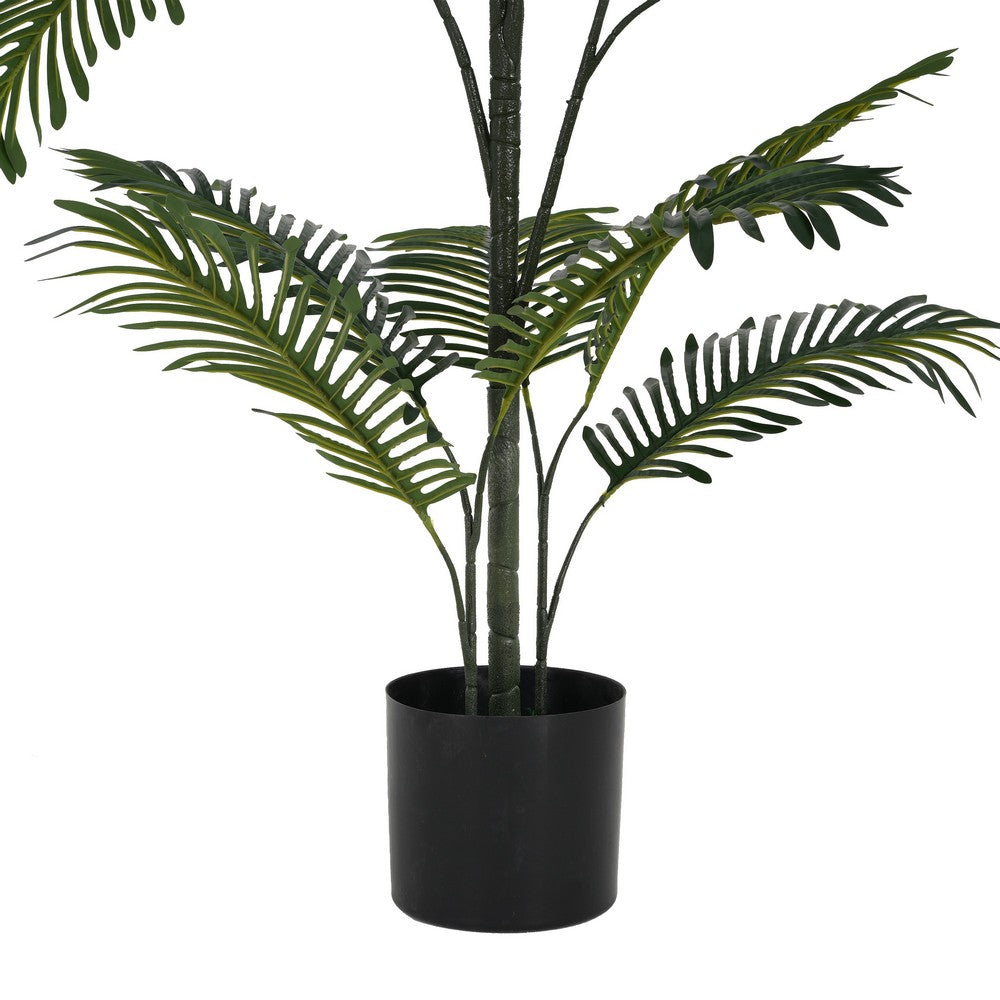 Rita Artificial Palm Tree | Black Poly Silk | Green Poly Silk 86"
