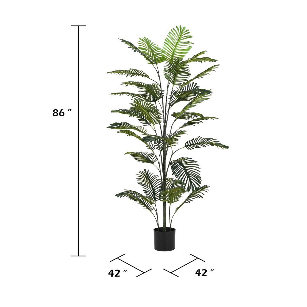 Rita Artificial Palm Tree | Black Poly Silk | Green Poly Silk 86"