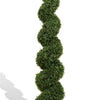 Khloe 7 Ft Boxwood Topiary | Spiral Design | Green Poly Silk 83"