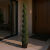 Khloe 7 Ft Boxwood Topiary | Spiral Design | Green Poly Silk 83"