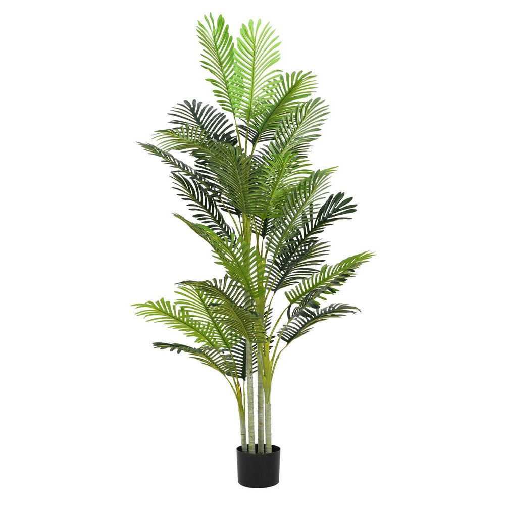Rita Artificial Palm Tree | Set of 2 | Iron | Green Poly Silk 79"