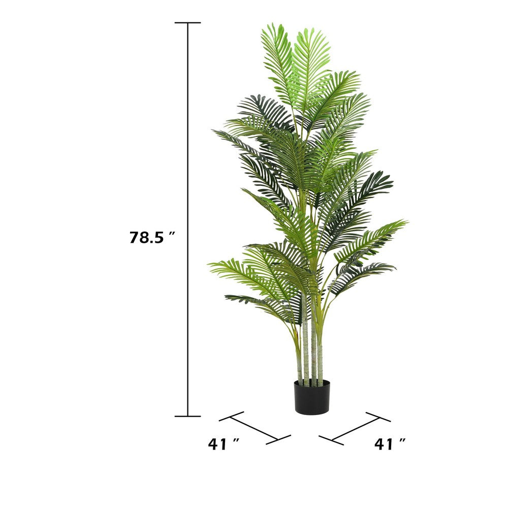 Rita Artificial Palm Tree | Set of 2 | Iron | Green Poly Silk 79"