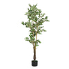 Serena Artificial Ficus Tree with Pot | Green Poly Silk 69"