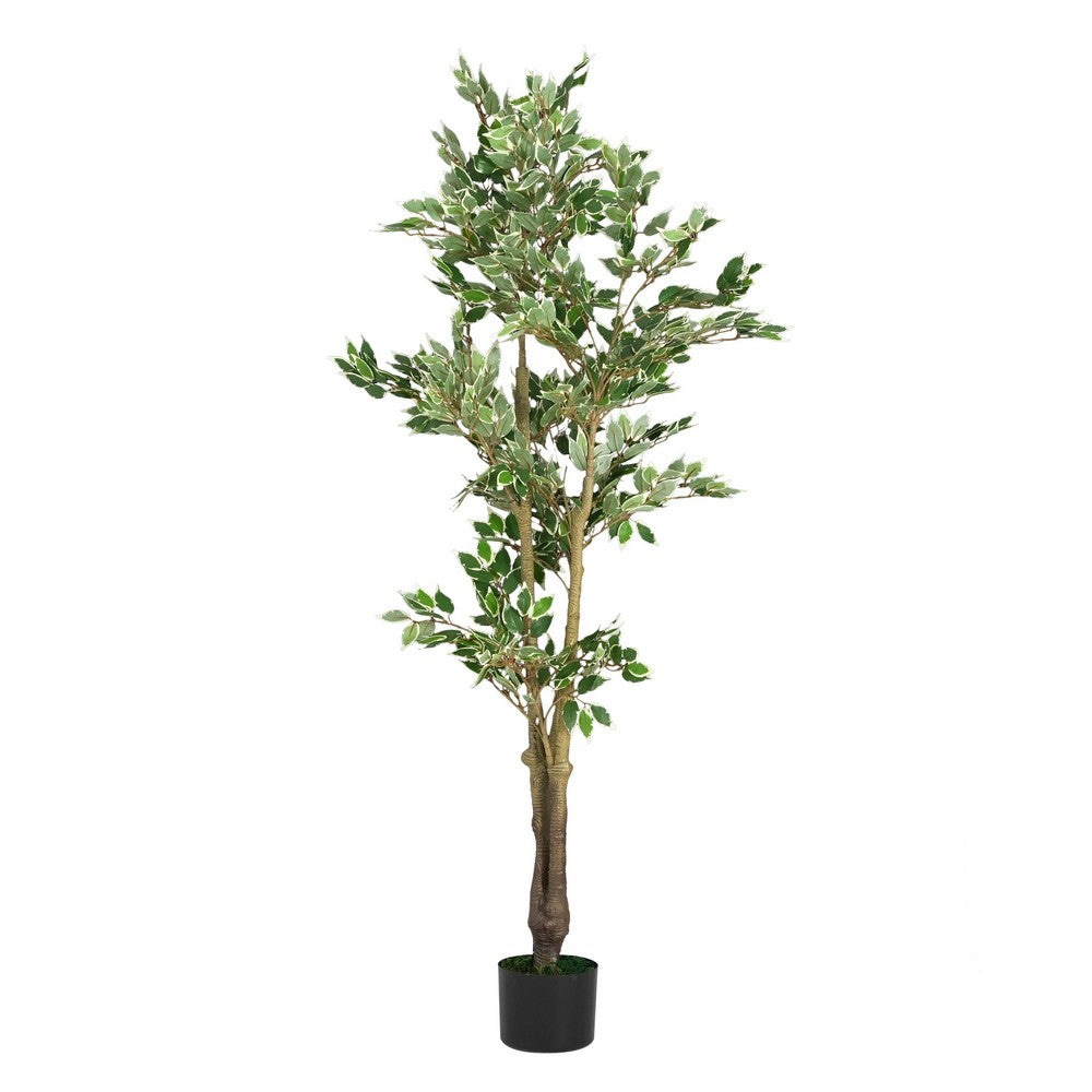 Serena Artificial Ficus Tree with Pot | Green Poly Silk 69"