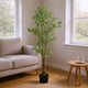 Serena Artificial Ficus Tree with Pot | Green Poly Silk 69"