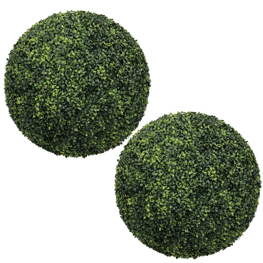 Sophie Faux Boxwood Topiary Balls | Set of 2 | Green Poly Silk 23"