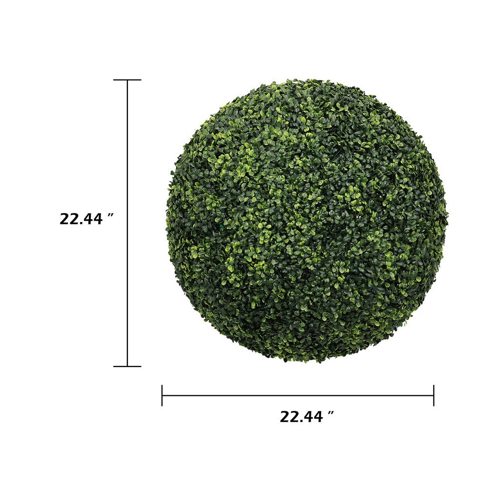 Sophie Faux Boxwood Topiary Balls | Set of 2 | Green Poly Silk 23"
