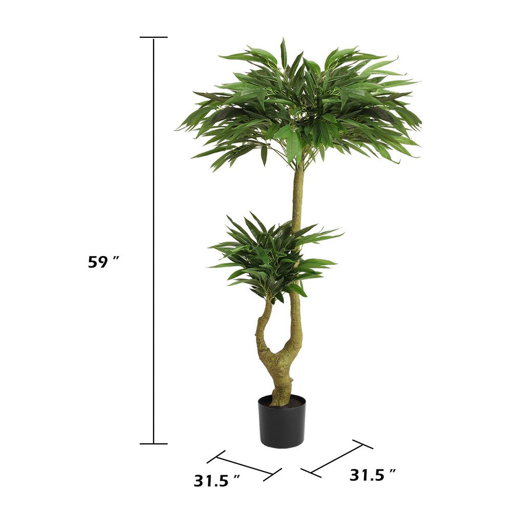 Aisha 5 Ft Artificial Willow Tree with ThermoPoly Silk Foliage | 59"