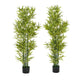 Nadia Faux Bamboo Plant Set | Iron Frame | Green Poly Silk 61"