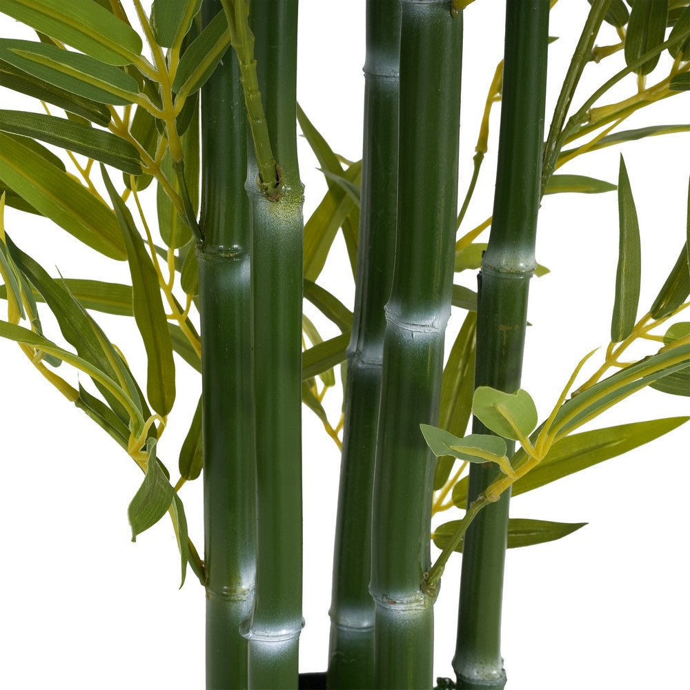 Nadia Faux Bamboo Plant Set | Iron Frame | Green Poly Silk 61"