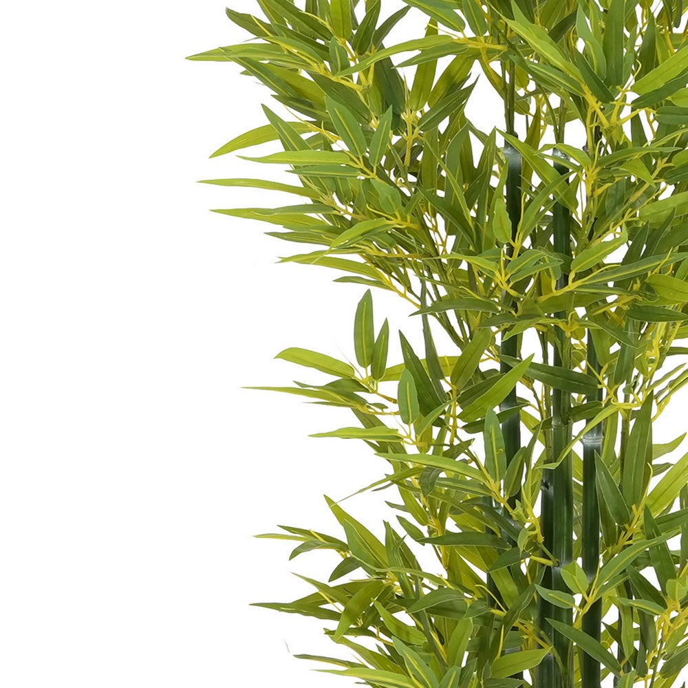 Nadia Faux Bamboo Plant Set | Iron Frame | Green Poly Silk 61"