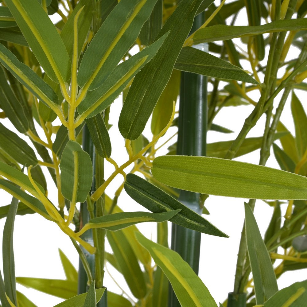 Nadia Faux Bamboo Plant Set | Iron Frame | Green Poly Silk 61"