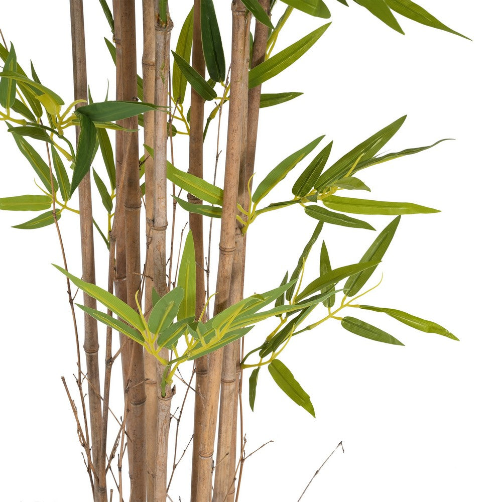 Nadia Artificial Bamboo Plant | Iron Frame | Green Poly Silk 70"