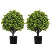 Manto Boxwood Topiary Ball Trees | Set of 2 | Green Poly Silk 22"