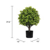 Manto Boxwood Topiary Ball Trees | Set of 2 | Green Poly Silk 22"