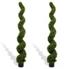 Vena 6 Ft Outdoor Spiral Topiary Tree | Set of 2 | Green Poly Silk 71"
