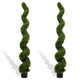 Vena 6 Ft Outdoor Spiral Topiary Tree | Set of 2 | Green Poly Silk 71"