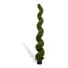 Vena 6 Ft Outdoor Spiral Topiary Tree | Set of 2 | Green Poly Silk 71"