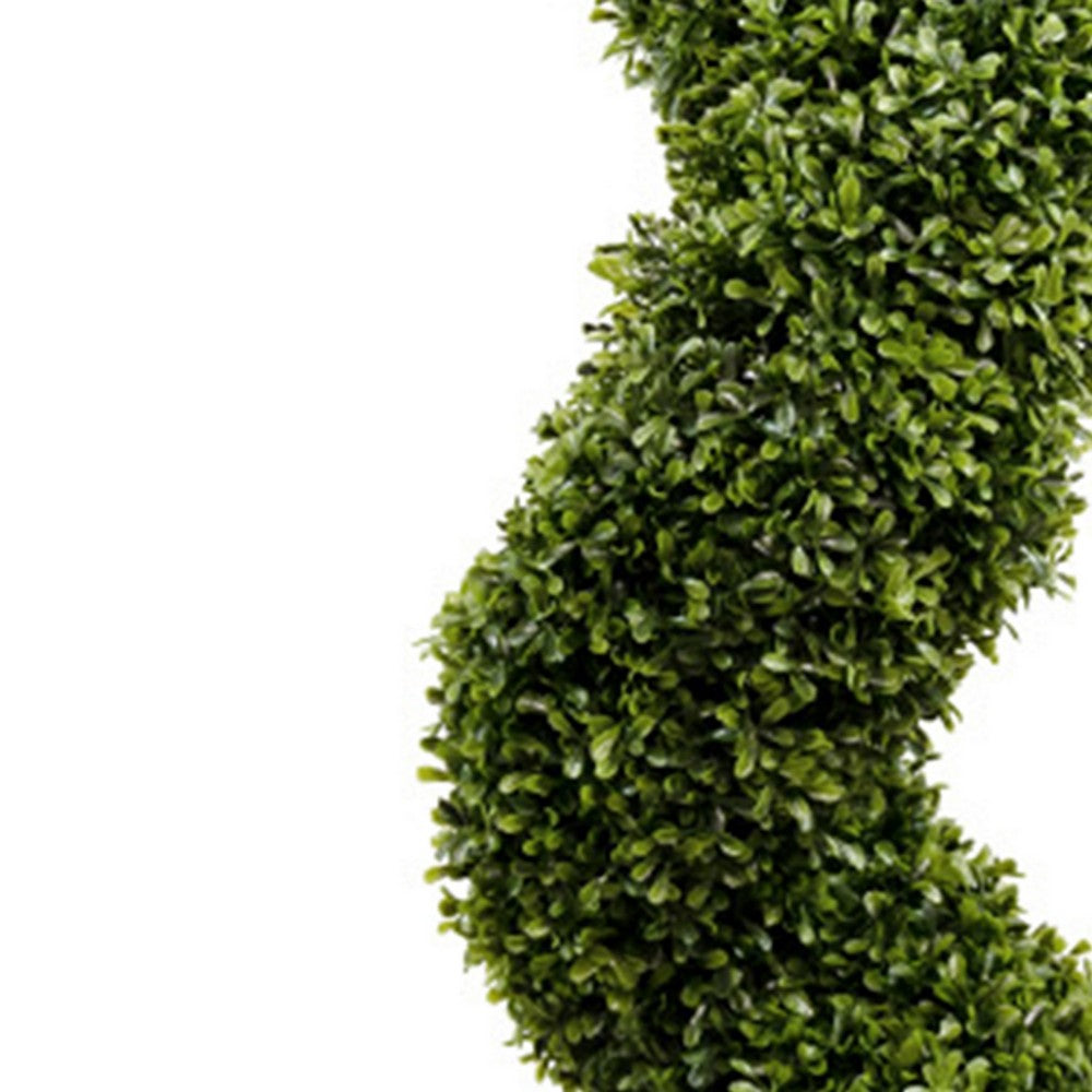 Vena 6 Ft Outdoor Spiral Topiary Tree | Set of 2 | Green Poly Silk 71"