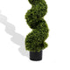 Vena 6 Ft Outdoor Spiral Topiary Tree | Set of 2 | Green Poly Silk 71"