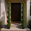 Vena 6 Ft Outdoor Spiral Topiary Tree | Set of 2 | Green Poly Silk 71"