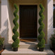 Vena 6 Ft Outdoor Spiral Topiary Tree | Set of 2 | Green Poly Silk 71"