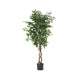 Karen Artificial Ficus Tree w Twisted Trunk | Green Poly Silk-Iron 59"