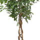 Karen Artificial Ficus Tree w Twisted Trunk | Green Poly Silk-Iron 59"