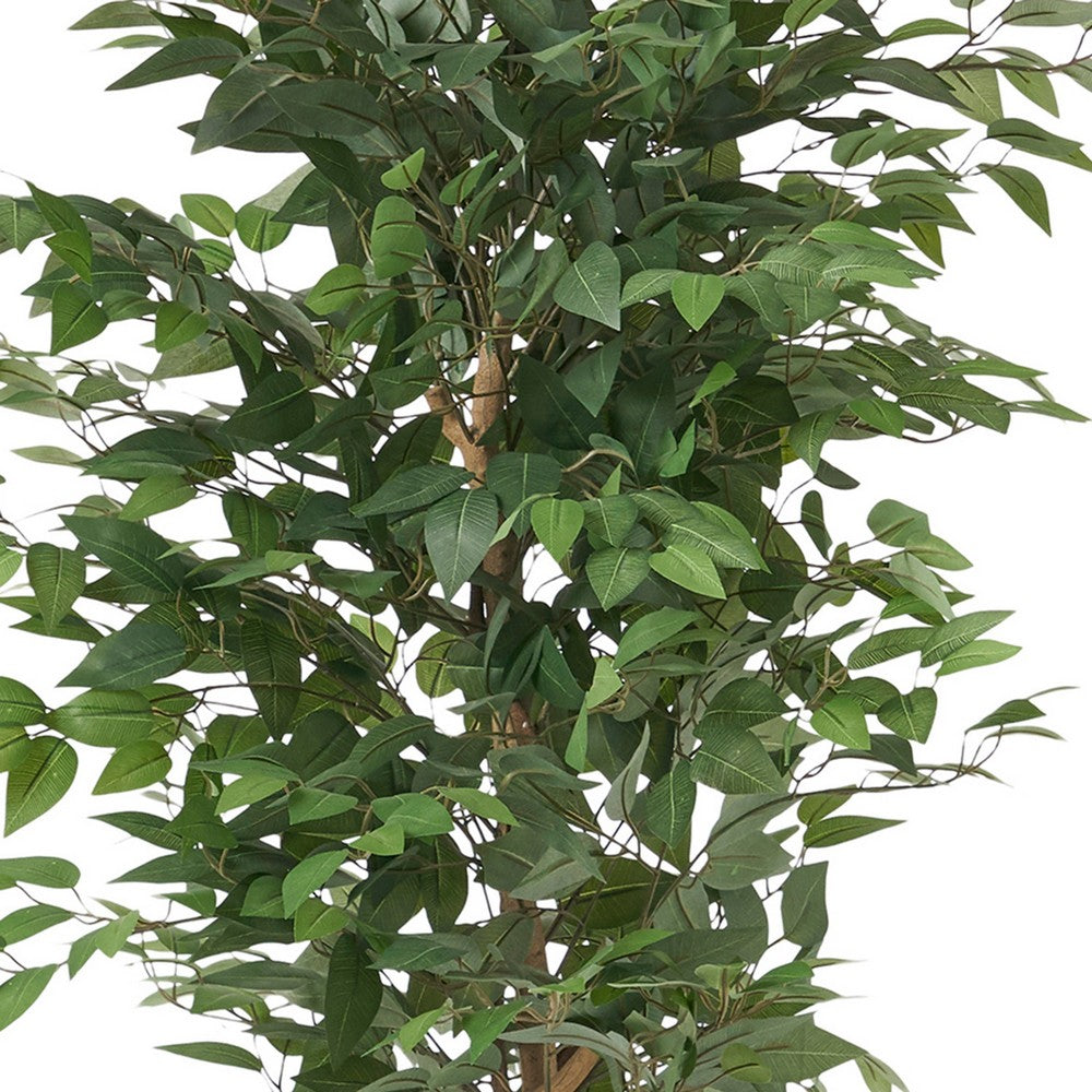 Karen Artificial Ficus Tree w Twisted Trunk | Green Poly Silk-Iron 59"