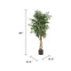 Karen Artificial Ficus Tree w Twisted Trunk | Green Poly Silk-Iron 59"