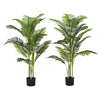 Rita Artificial Palm Tree | Set of 2 | Iron | Green Poly Silk 61"