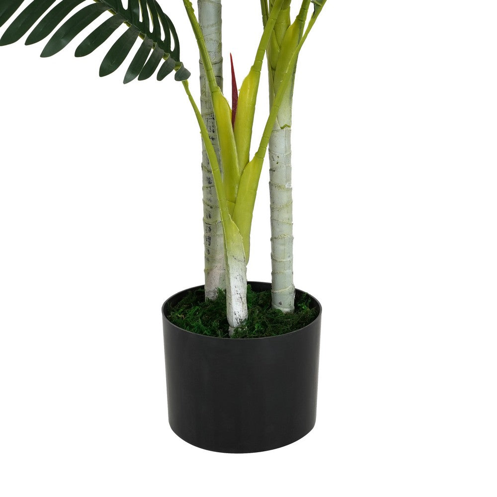 Rita Artificial Palm Tree | Set of 2 | Iron | Green Poly Silk 61"