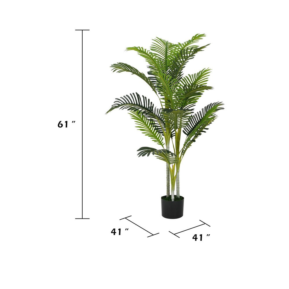 Rita Artificial Palm Tree | Set of 2 | Iron | Green Poly Silk 61"