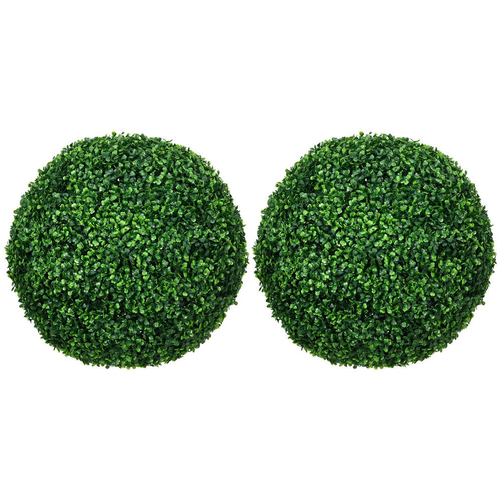 Zyra Artificial Boxwood Topiary Ball | Set of 2 | Green Poly Silk 20"